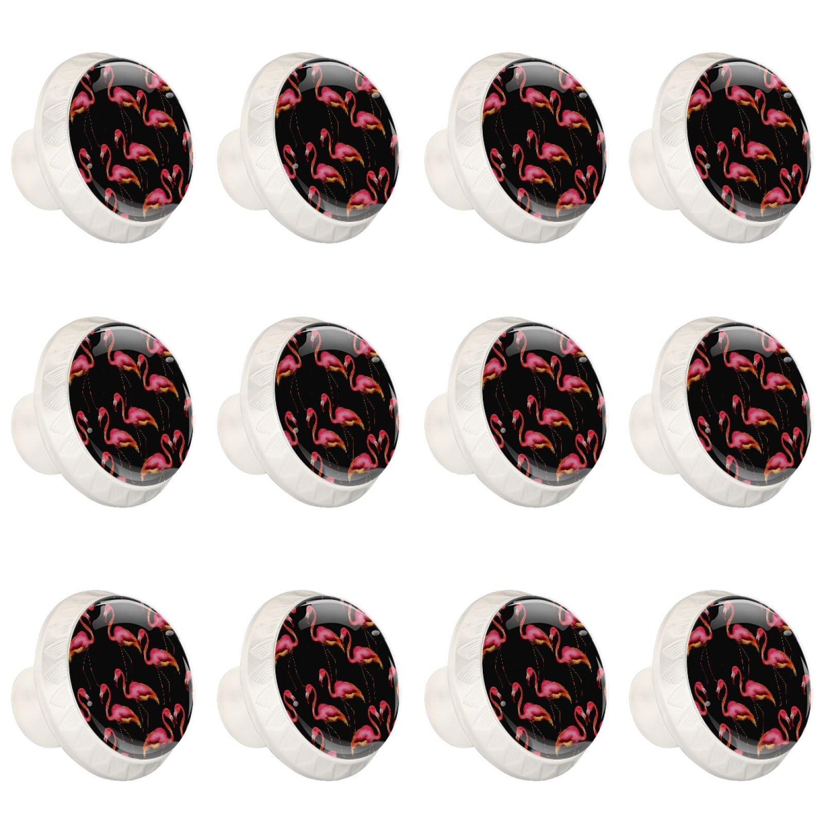 Boutons de tiroir ronds en verre cristal : lot de 12 poignées meuble cuisine