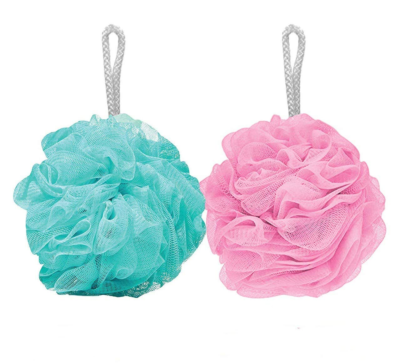Indiginous Bath Shower Loofah Sponge Pouf Body Scrubber Exfoliator| Ultra Soft Round Bath Sponge Loofah/Scrub| Bathing Round Loofah for Men and Women (Pack of 2)-image-44