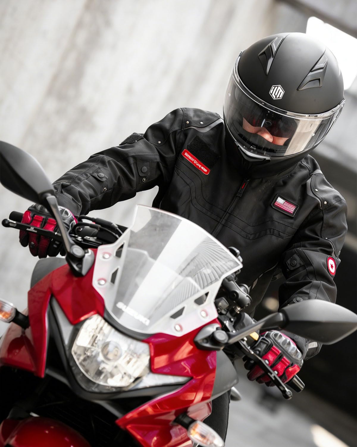 ILM Składany kask motocyklowy Mężczyźni Kobiety ECE 22.06 z podwójnym wizjerem kask integralny model FF959, matowa czerń, M