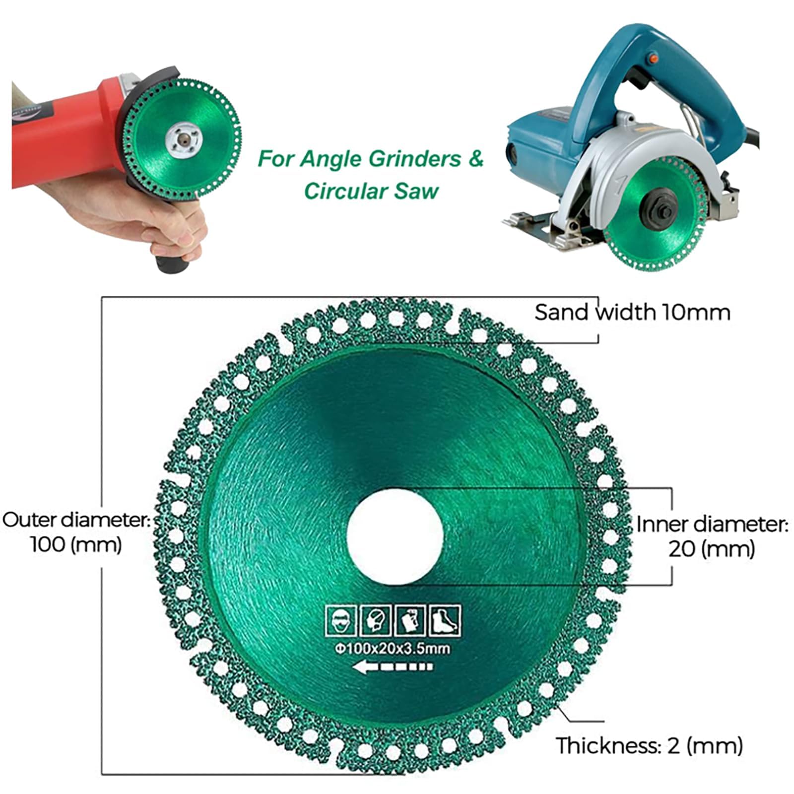 Indestructible Disc 2.0 - Cut Everything in Seconds, 2025 New Indestructible Disc for Angle Grinder 7/8 inch, 4 inch Circular Saw Blades for Ceramic Tile Glass Metal Wood Cutting (3 PCS)