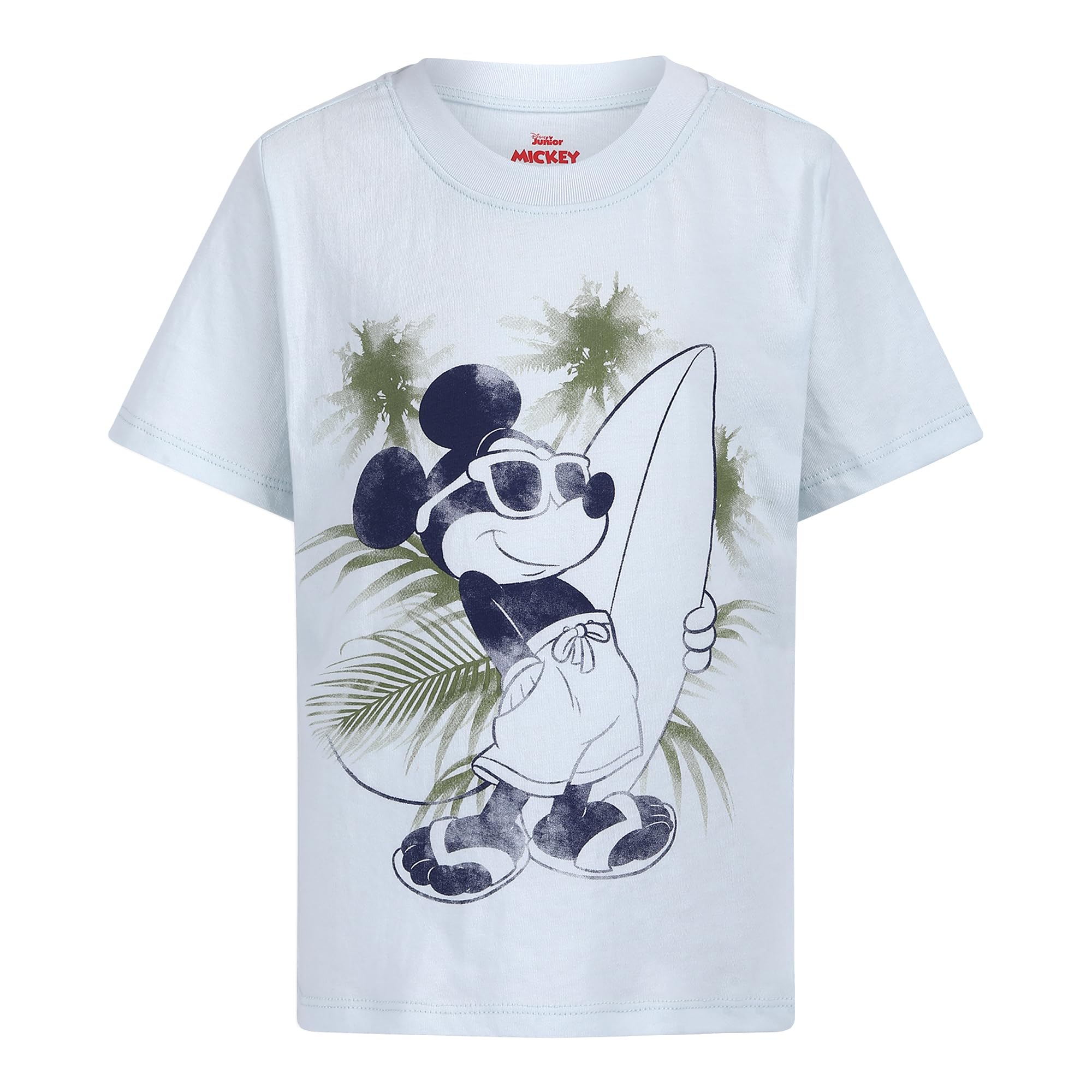 Disney Mickey Mouse - Juego de 3 piezas con botones, playera y pantalones cortos, para niños, color verde