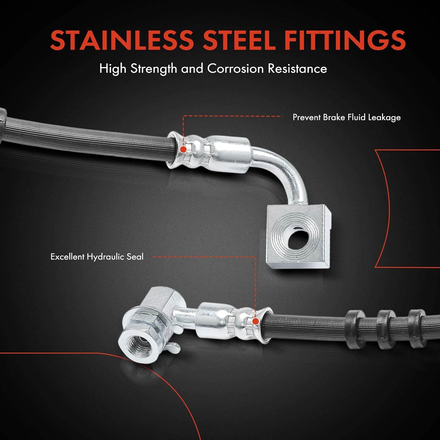 A-Premium Front Brake Hydraulic Hose Compatible with Select Ford, Mazda and Mercury Models - Ranger 98-11, Explorer 96-01, B3000 98-02/05, B4000 98-09, Mountaineer 97-01, Explorer Sport Trac