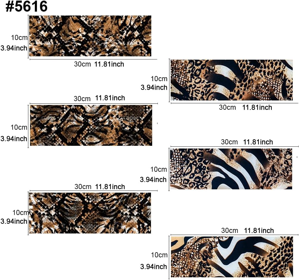Animal Print Edible Cake Wrap Topper Decoration, 6 Sheets Borders, 4×12 Inches per Sheet