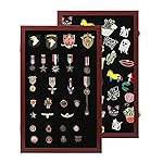 VERANI Pin Display Case 16x25 Pin Collection Display Box Military Medal Display Frame with Uv Protection Acrylic Door for Beach Tags Jewelry Insignia Ribbons Patches Insignia Ribbons Sport Pins