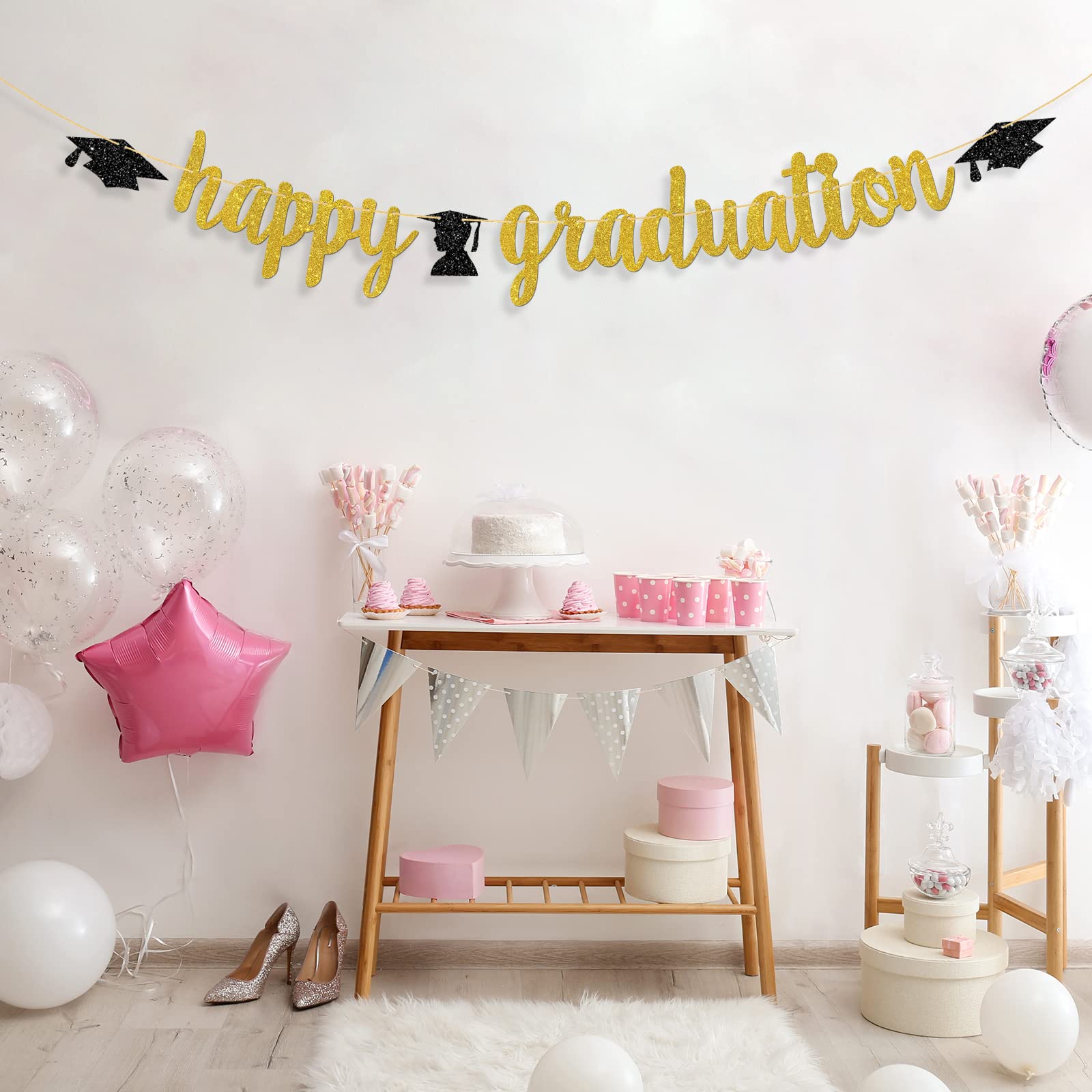 Amazon.co.jp: Happy Graduationバナー 卒業パーティー