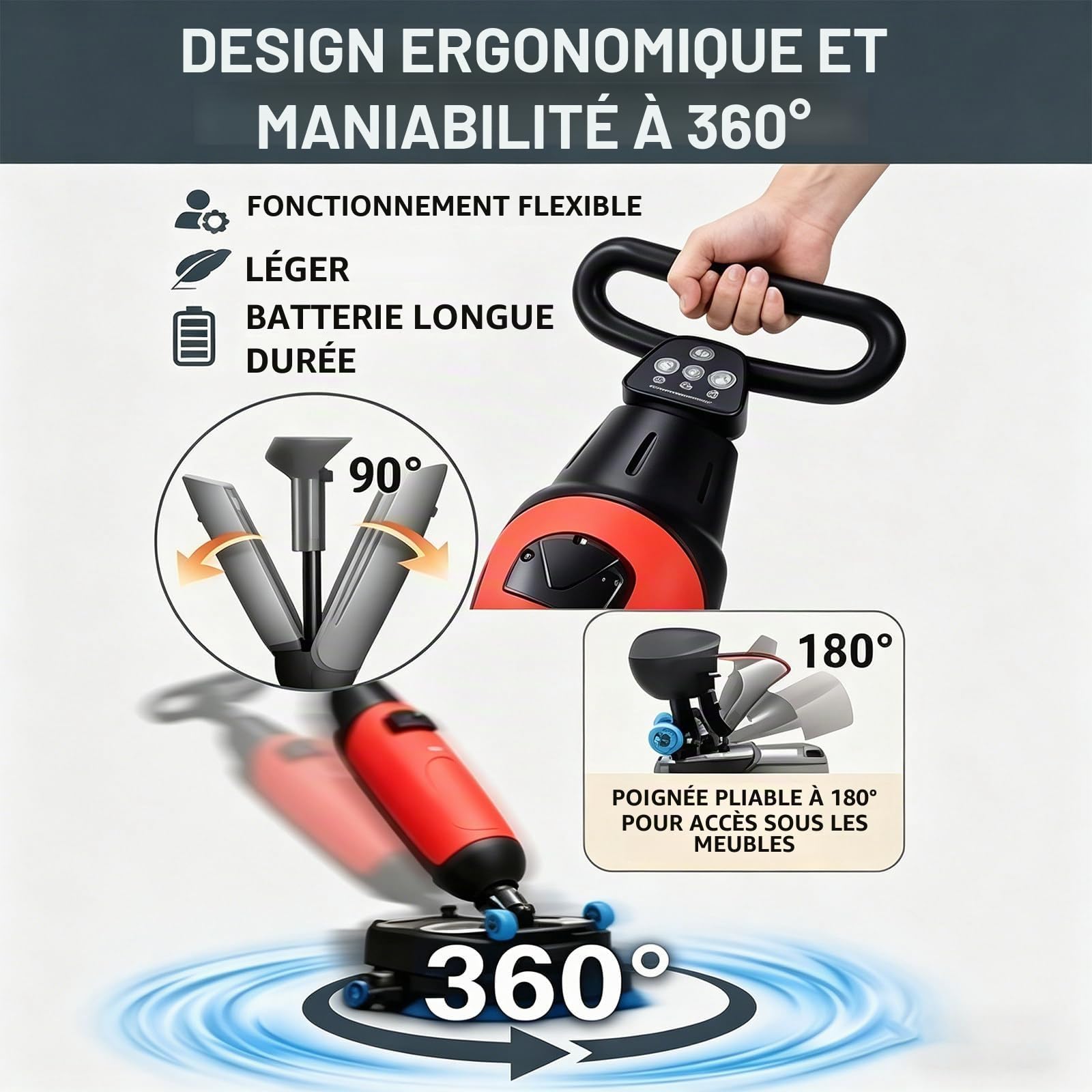 Laveuse Sol Professionnelle Portable Red