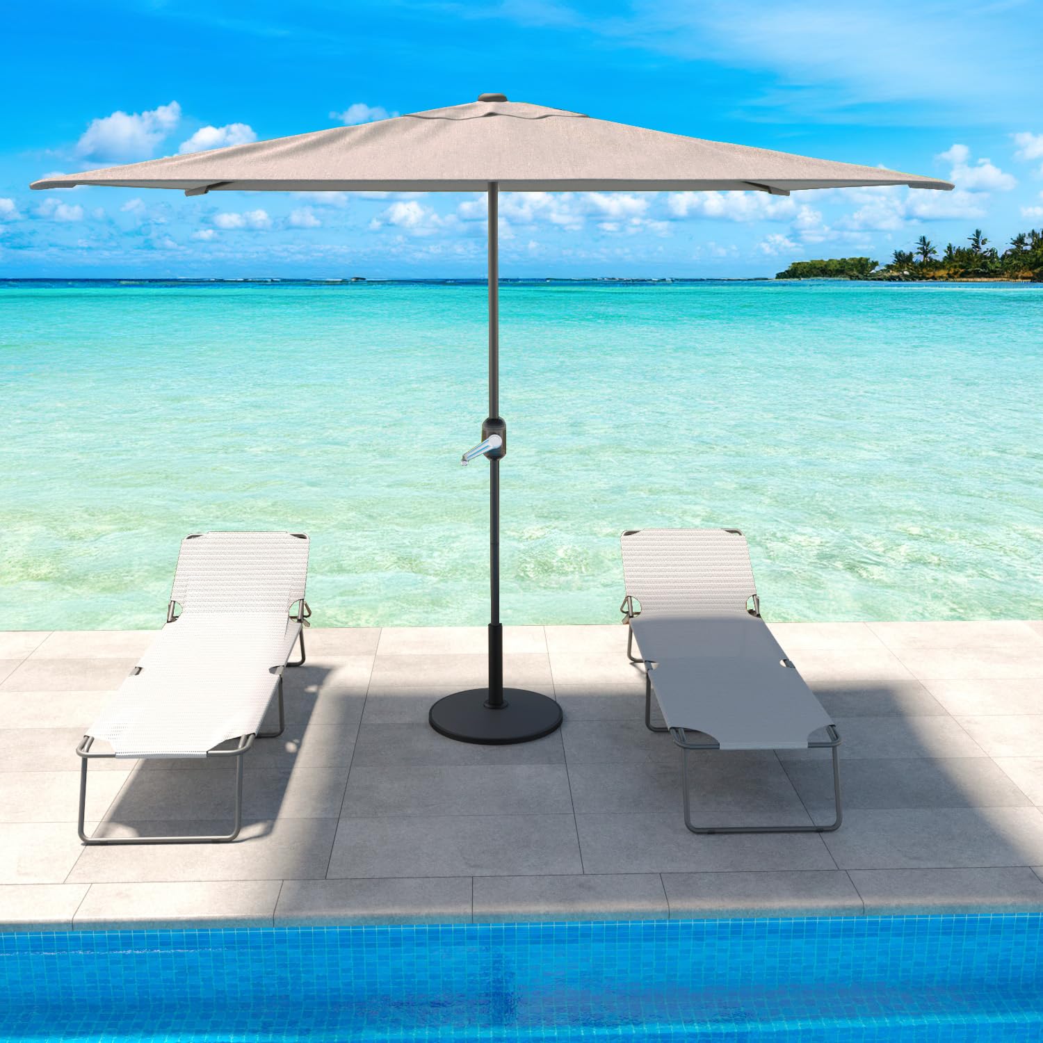 Bricozone Ombrellone Da Giardino 3 x 2 M Rettangolare Parasole Per Balcone Con Air Vent Apertura A Manovella Anti UV Idrorepellente Per Terrazzo Mare Spiaggia Piscina