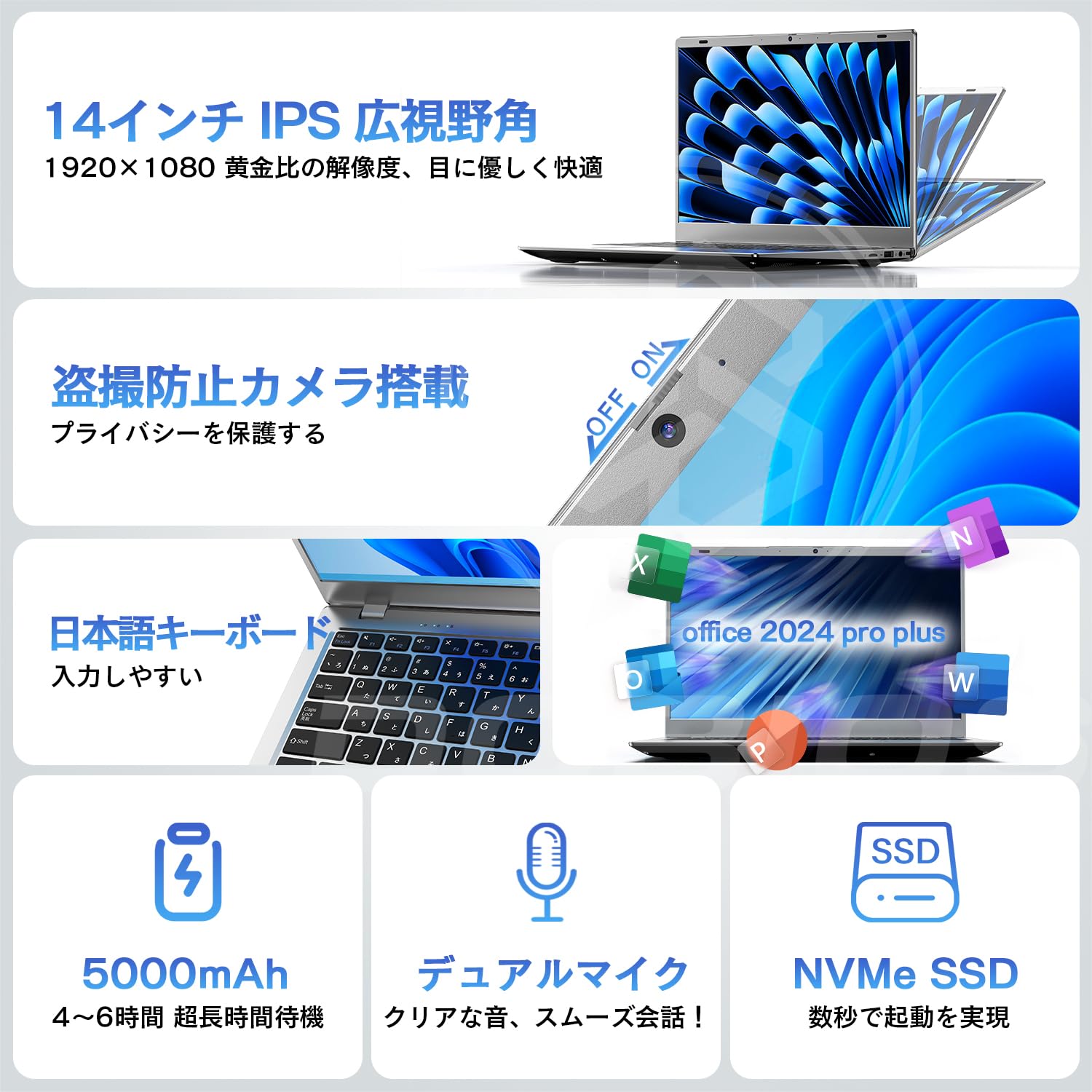 Amazon.co.jp: Dobios ノートパソコン Office 2024搭載 14インチ 1920