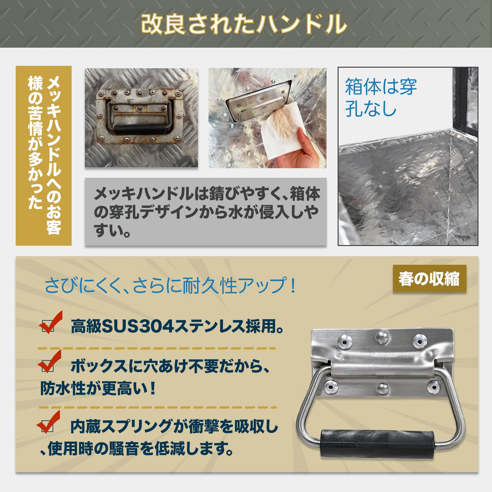 アルミ工具箱値下げしました Amazon.co.jp: HENSPIRE 軽トラ用アルミ工具箱 76cm 鍵付き【強化梱包