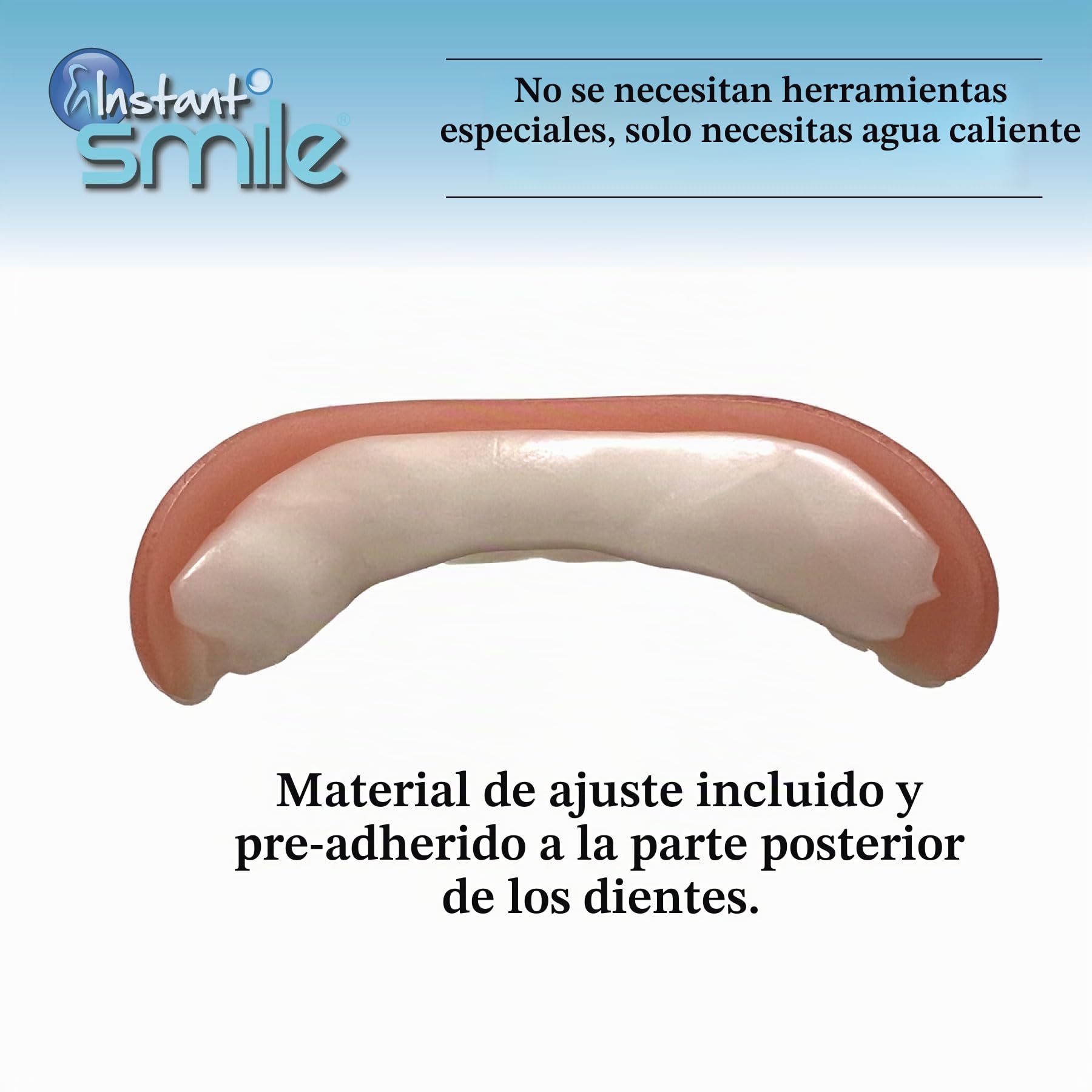 Instant Smile Comfort Fit Flex - Dientes superiores cosméticos, sombra natural, cómoda chapa superior para un uso prolongado, carillas de dientes para hombres y mujeres, 1 tamaño se adapta a la