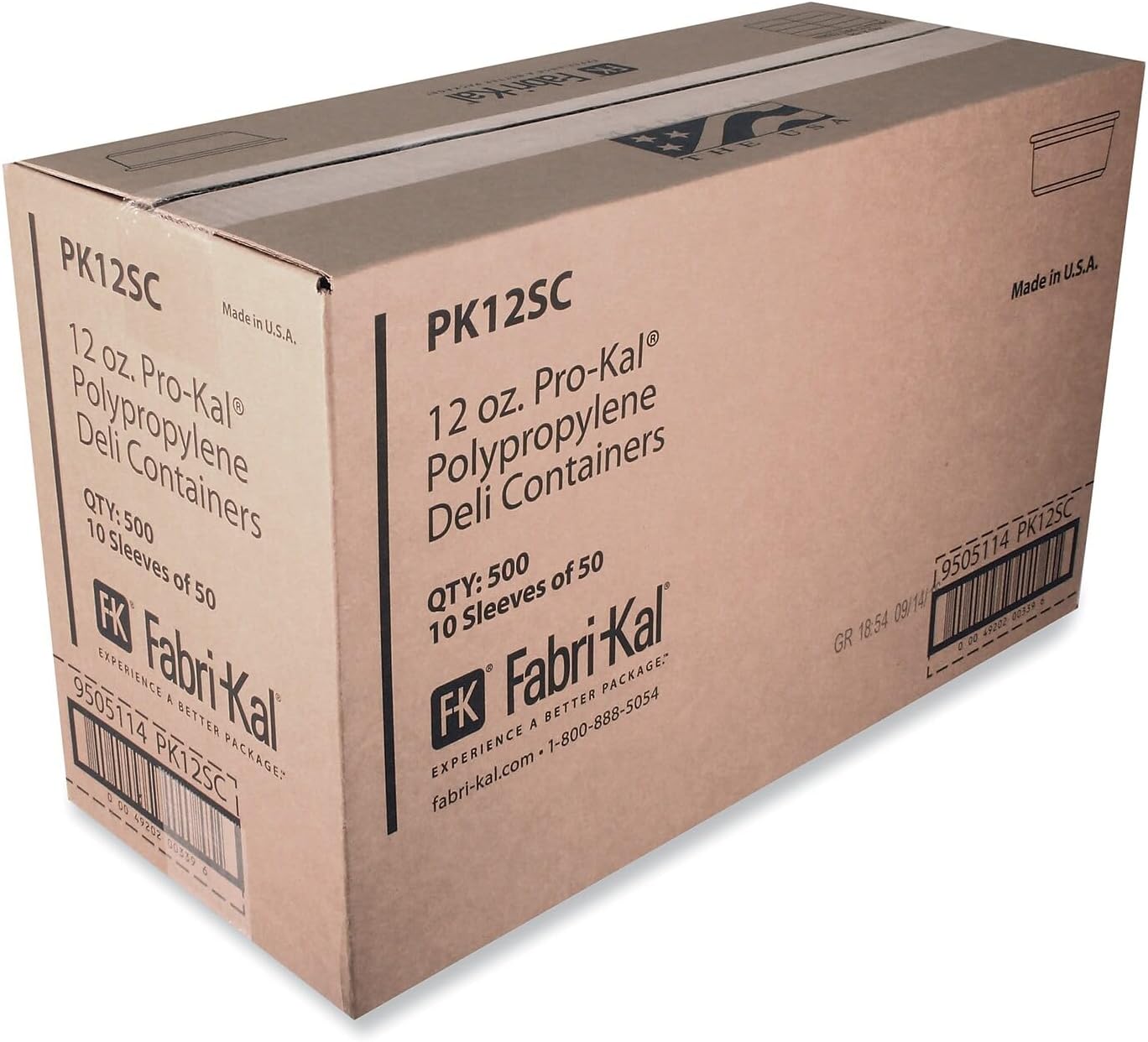 Fabri-Kal Microwavable Deli Containers, 12 oz, 4.6 Diameter x 2.3 h, Clear, Plastic, 500/Carton