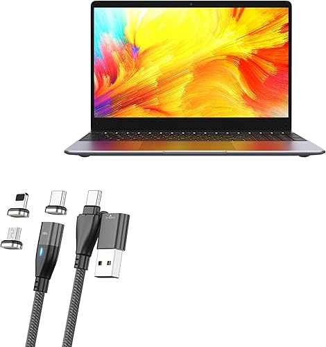 BoxWave Cable compatible con Chuwi GemiBook XPro - MagnetoSnap PD AllCharge Cable (100 W), imán PD 100 W cable de carga USB tipo C Micro USB - Negro