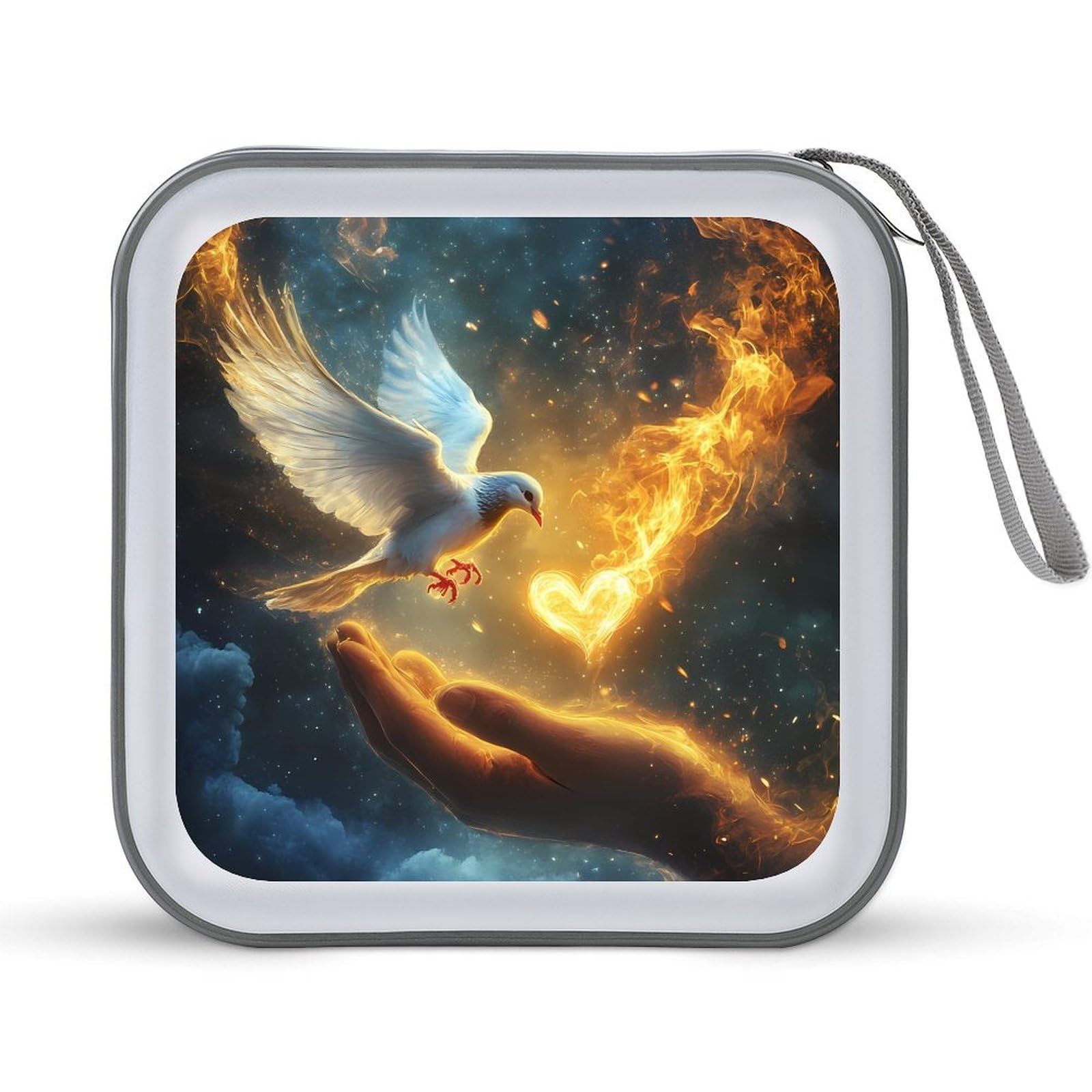 Holy Spirit Dovees CD Case Plastic DVD Case Holder Wallet Disc Storage Organizer for Car Travel