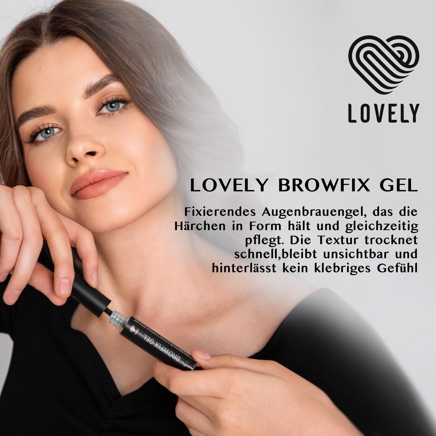LOVELY Zestaw do brwi henny w 4 kolorach, w zestawie z mineralnymi roztworami kolorów, pastą konturową i żelem do brwi – dla zdefiniowanych, pełnych brwi i długotrwałego koloru brwi