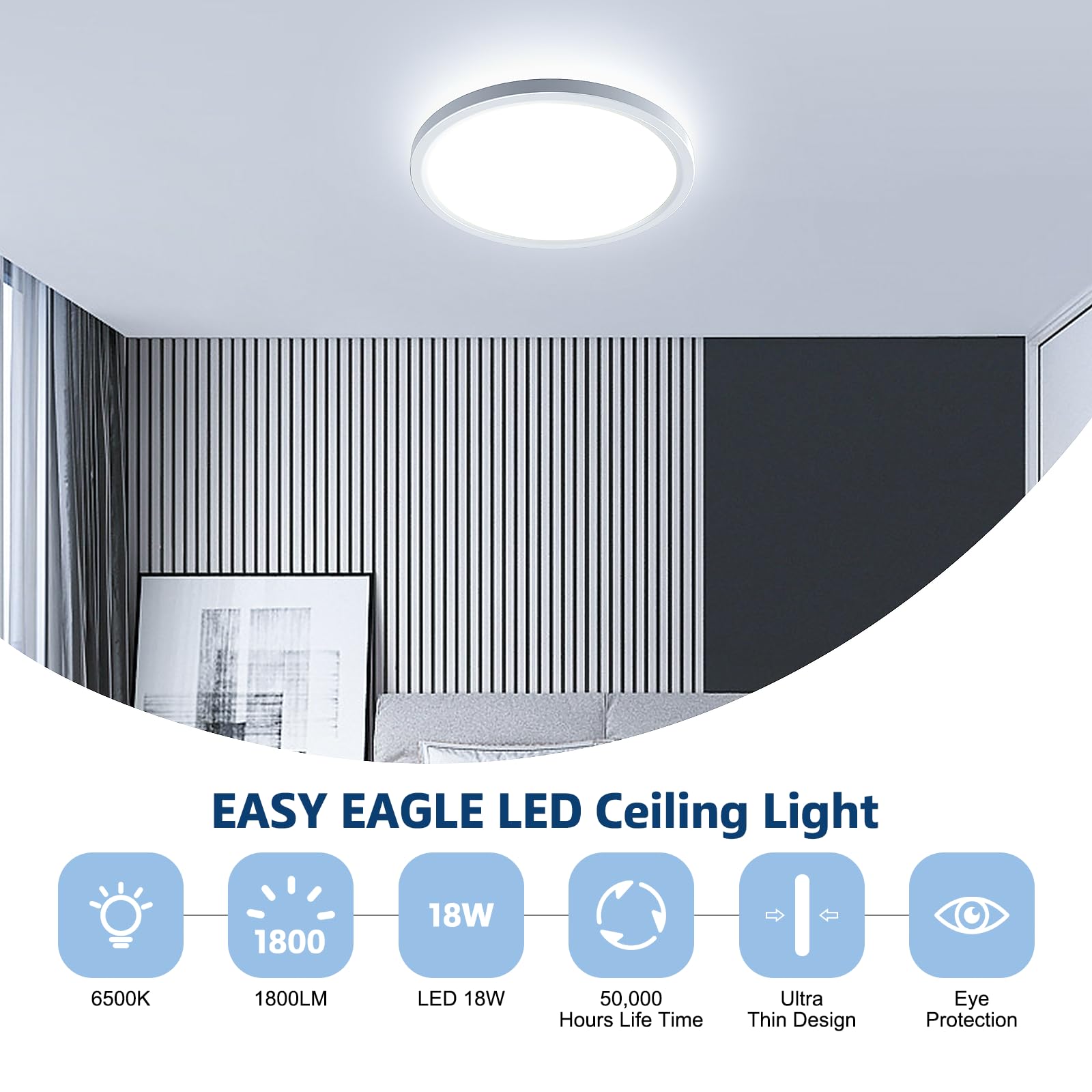 Plafones LED Cuadrados 22W 3500K Blanco Cálido Para Baño, Salón, Dormitorio, Cocina, Pasillo | Leroy Merlin