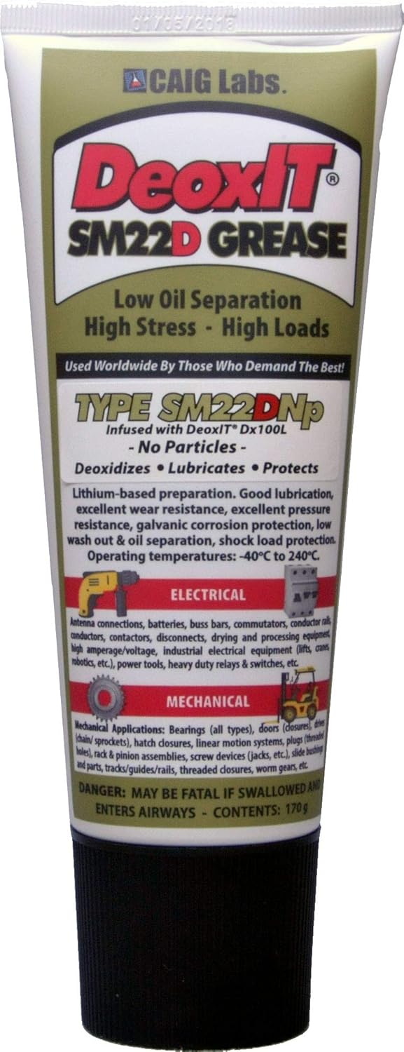 CAIG Labs., DeoxIT SM22-DN6, Lithium Grease, No Particles, 170g Squeeze Tube, Pack of 1