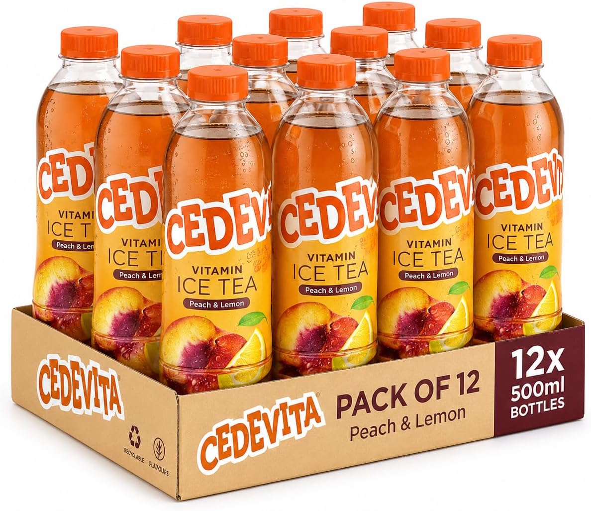 Cedevita Vitamin Ice Tea Peach Flavored Drink, 0,5 L Botki, opakowanie 12 szt