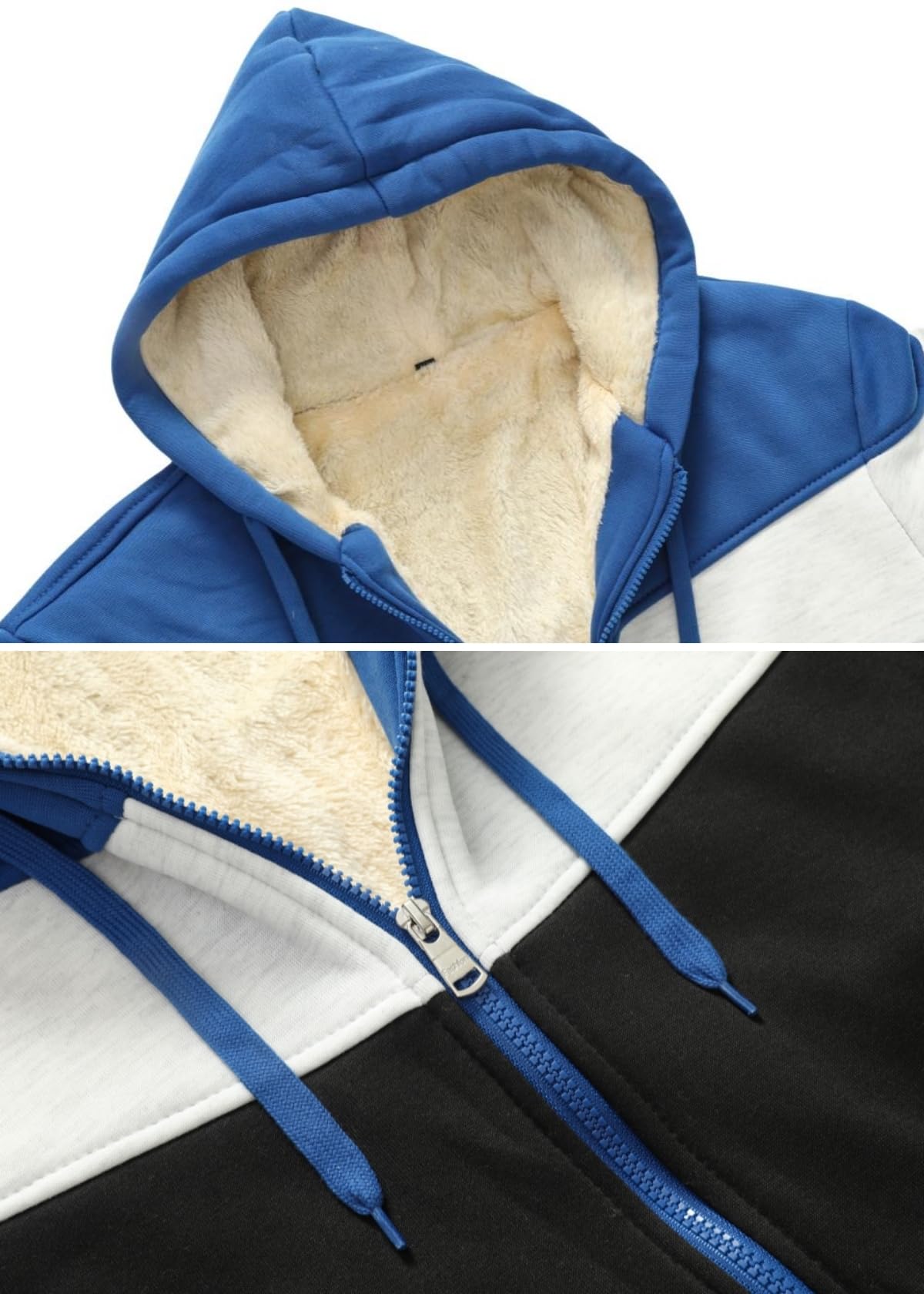 Hoodie para Hombre con Cremallera, Sudadera con Capucha de Invierno, Chaqueta con Capucha de Forro Polar, Ropa de Abrigo Gruesos