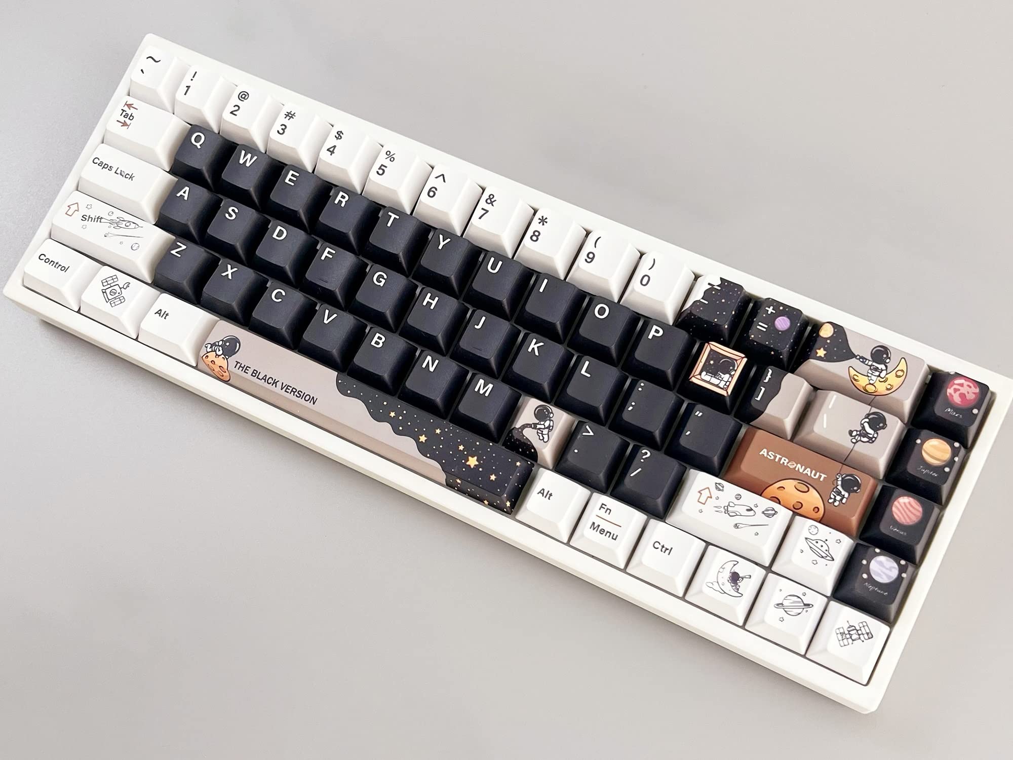 DucKey Set Copritasti Astronauta, Tema Spaziale 138 Tasti Dye-Sub Cherry Profile PBT Keycap per Interruttore MX Tastiera da Gioco Meccanica Personalizzata