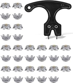 Golf Spikes Set, Includes 31 Pcs Soft Golf Cleats with Spike Wrench Tool, 6mm Dia Metal Thread Screw-in Replacement Spikes for Golf Lawn Cricket Sports Shoes