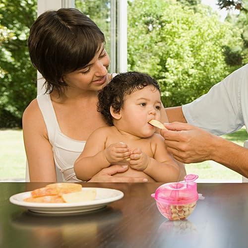 Miniatura 4 de Accmor Dispensador de fórmula para bebés para alimentación sobre la marcha, contenedor de fórmula antiderrames de tres compartimentos para llevar,