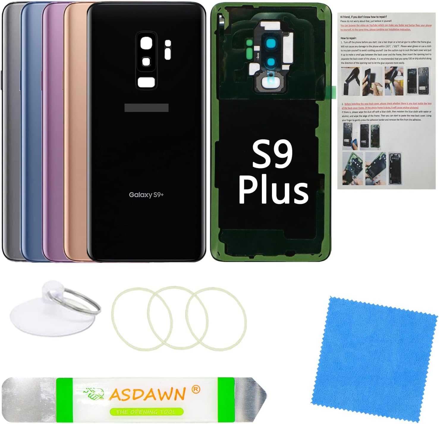 for Samsung Galaxy S9 Plus Back Cover Glass Replacement