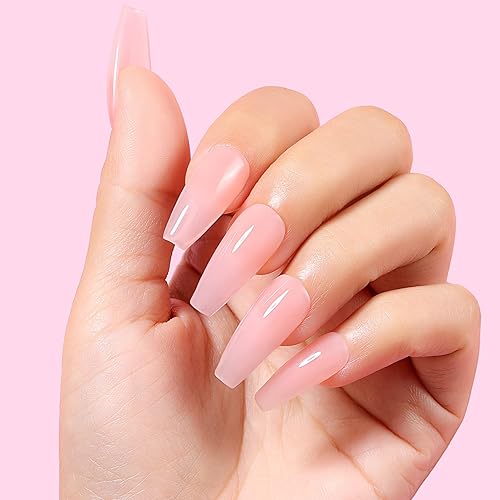 Miniatura 9 de AIMEILI Gel base constructor de uñas 5 en 1, libre de crueldad, vegano, translúcido color nude, gel fortalecedor de uñas gel duro 10ML-148