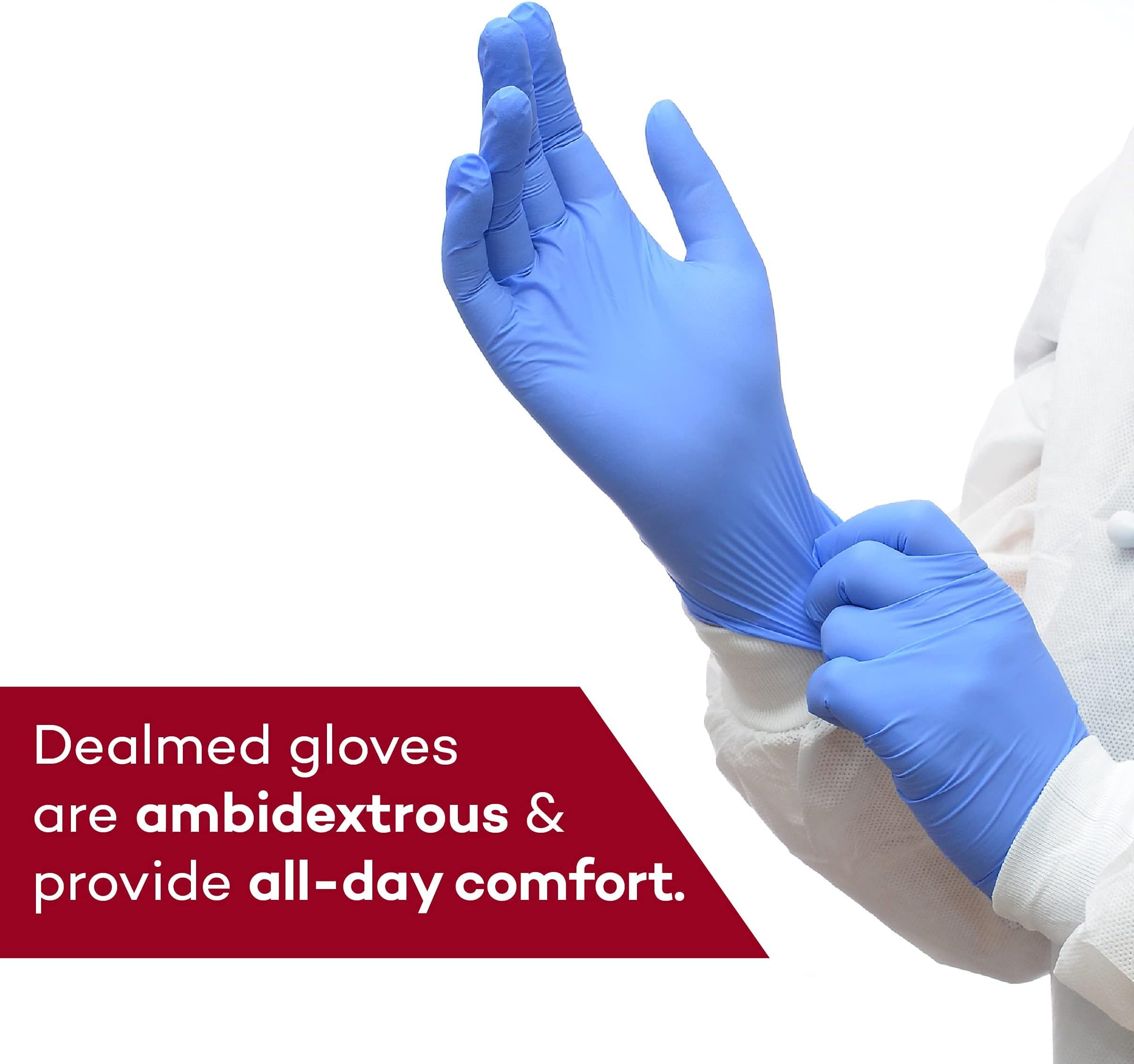 Dealmed Nitrile Gloves โ Pallet of Size Medium Disposable Nitrile Gloves, Non-Irritating Latex Free, Multi-Purpose Use for a First Aid Kit and More (84 Cases)