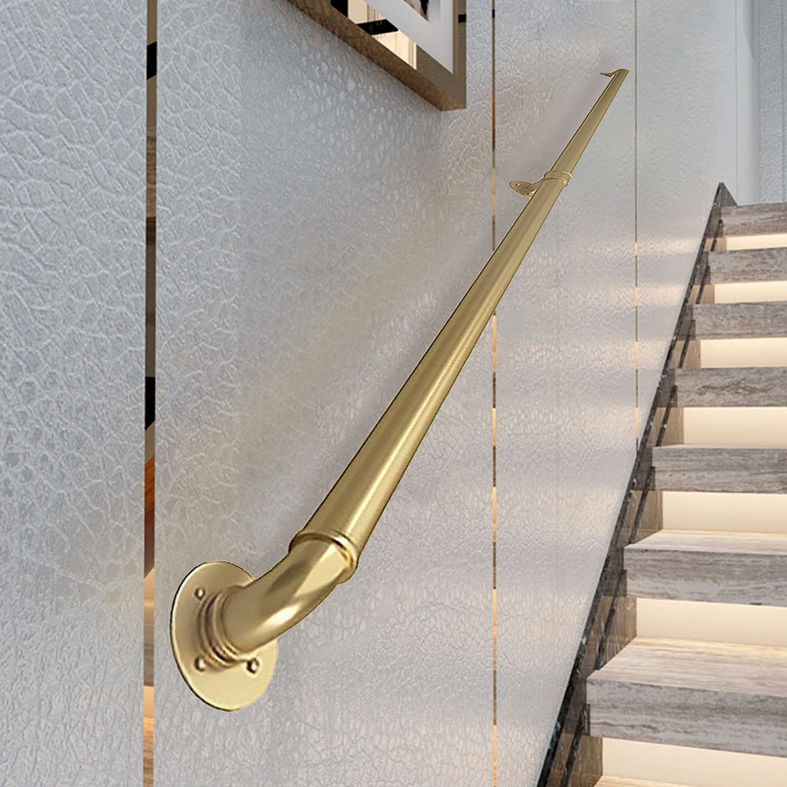 Barre d'appui de sécurité pour escalier de jardin et terrasse en métal élégant