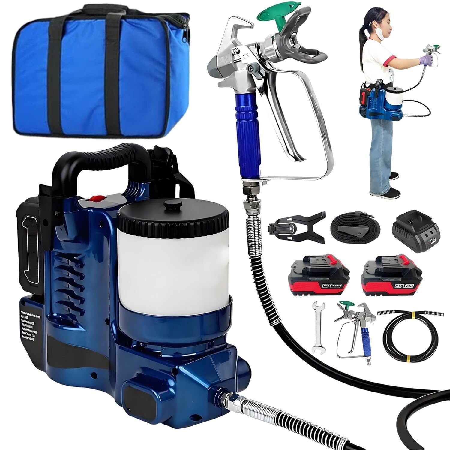 VZXATYOP Airless Paint Sprayer 750W, 12.5Mpa Portable For Industry Home