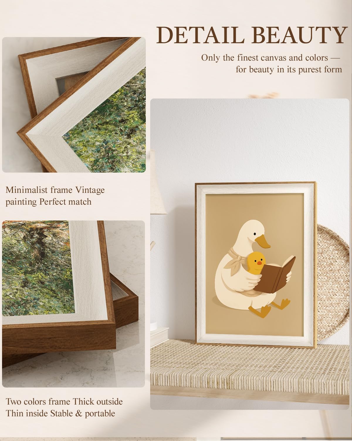 VIYYIEA Framed Mother Duck Nursery Wall Art, 12x16 Inch image 3