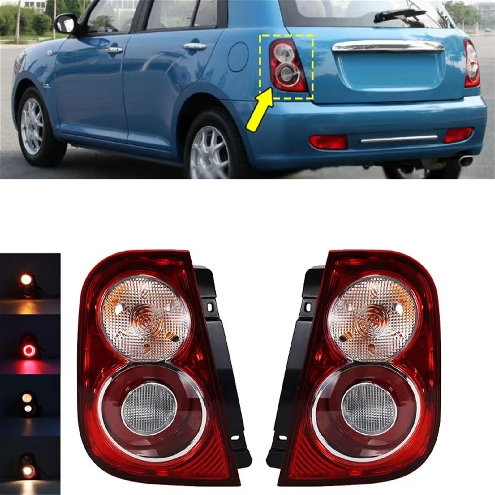 Rimorchio Luci Posteriori per Lifan 320 Gruppo Luci Auto Paraurti Posteriore Lampada Fanale Fanali Posteriori Segnalazione Freno Fanali Posteriori