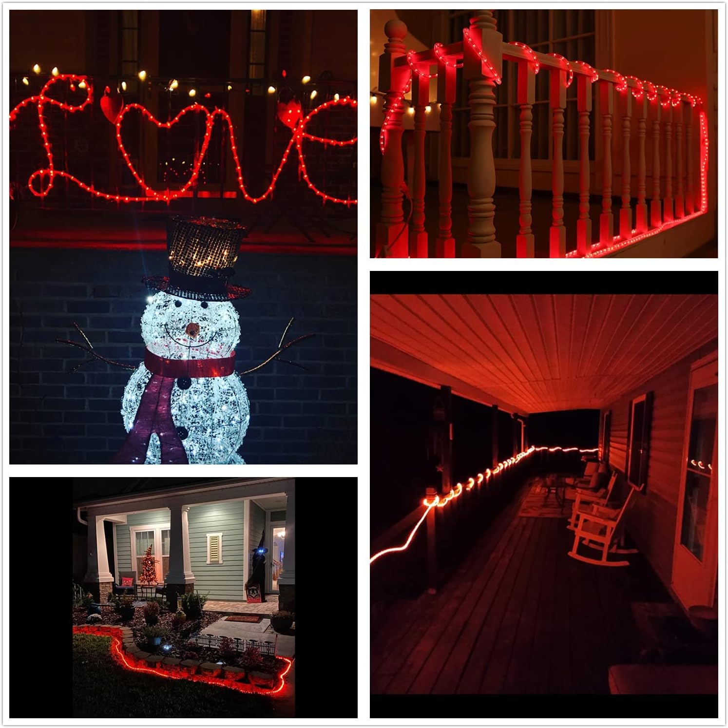100Ft Red Rope Lights Outdoor, LED Strip Lights Outdoor Waterproof Decorative Lighting for Indoor/Outdoor, Deck, Eaves, Backyards Garden, Halloween, Christmas Decoration