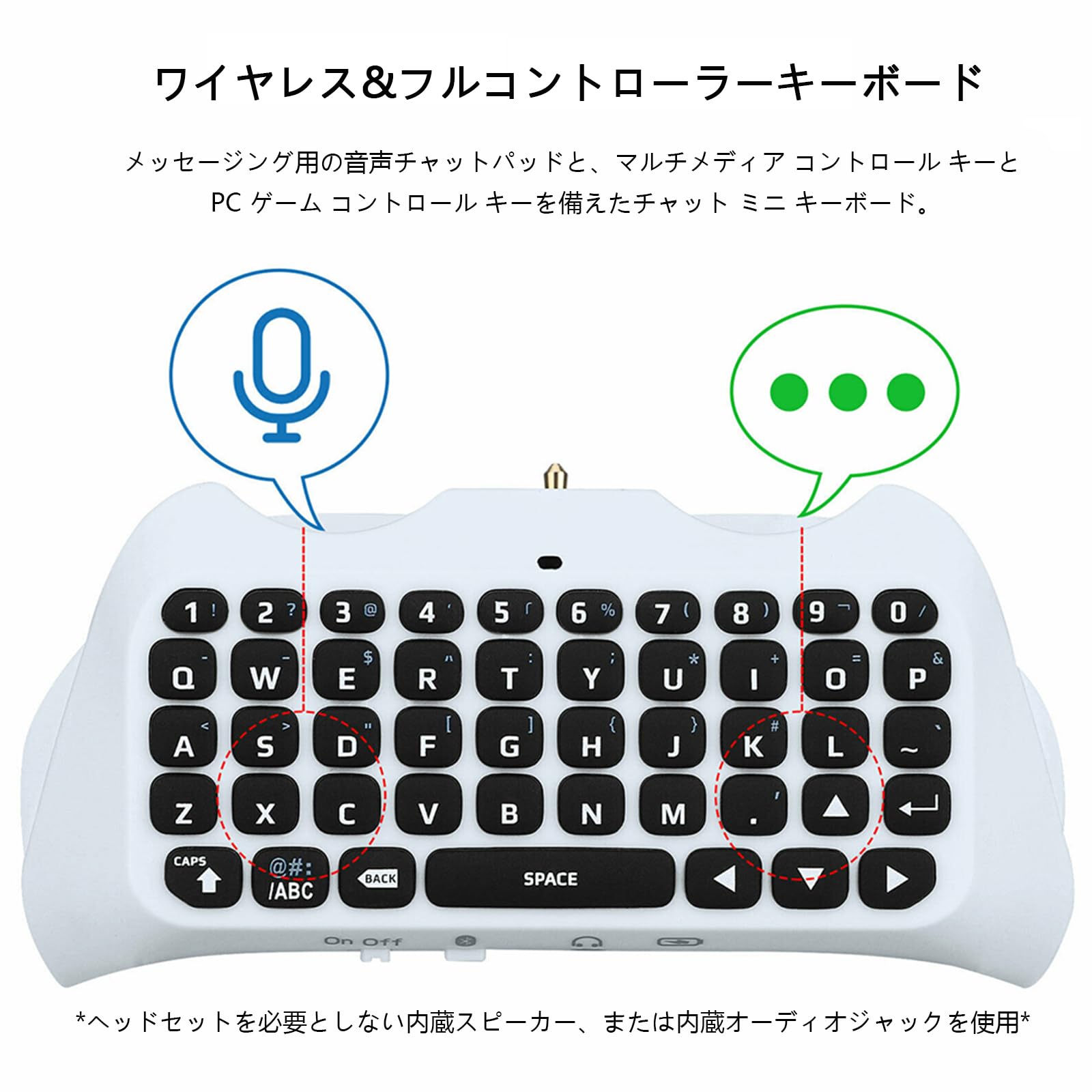 Amazon | PS5用ワイヤレスコントローラーキーボード Bluetooth