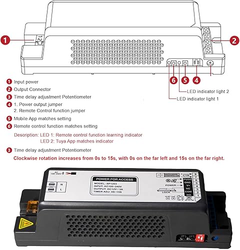 Miniatura 8 de Sistema de control de acceso de puerta inteligente Kit de bloqueo magnético de 1200 libras con soporte ZL Aplicación Tuya y control remoto, botón de