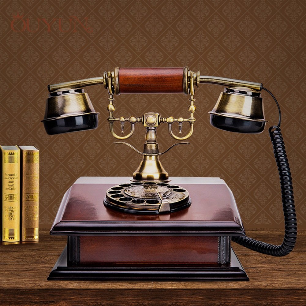 希少品 アンティーク電話 金属製 ハンドセット付き
