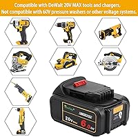 Vista 7 de waitley Batería de repuesto de 20 V 6.0 A compatible con herramientas eléctricas inalámbricas Dewalt DCB200 DCD DCF DCG Series