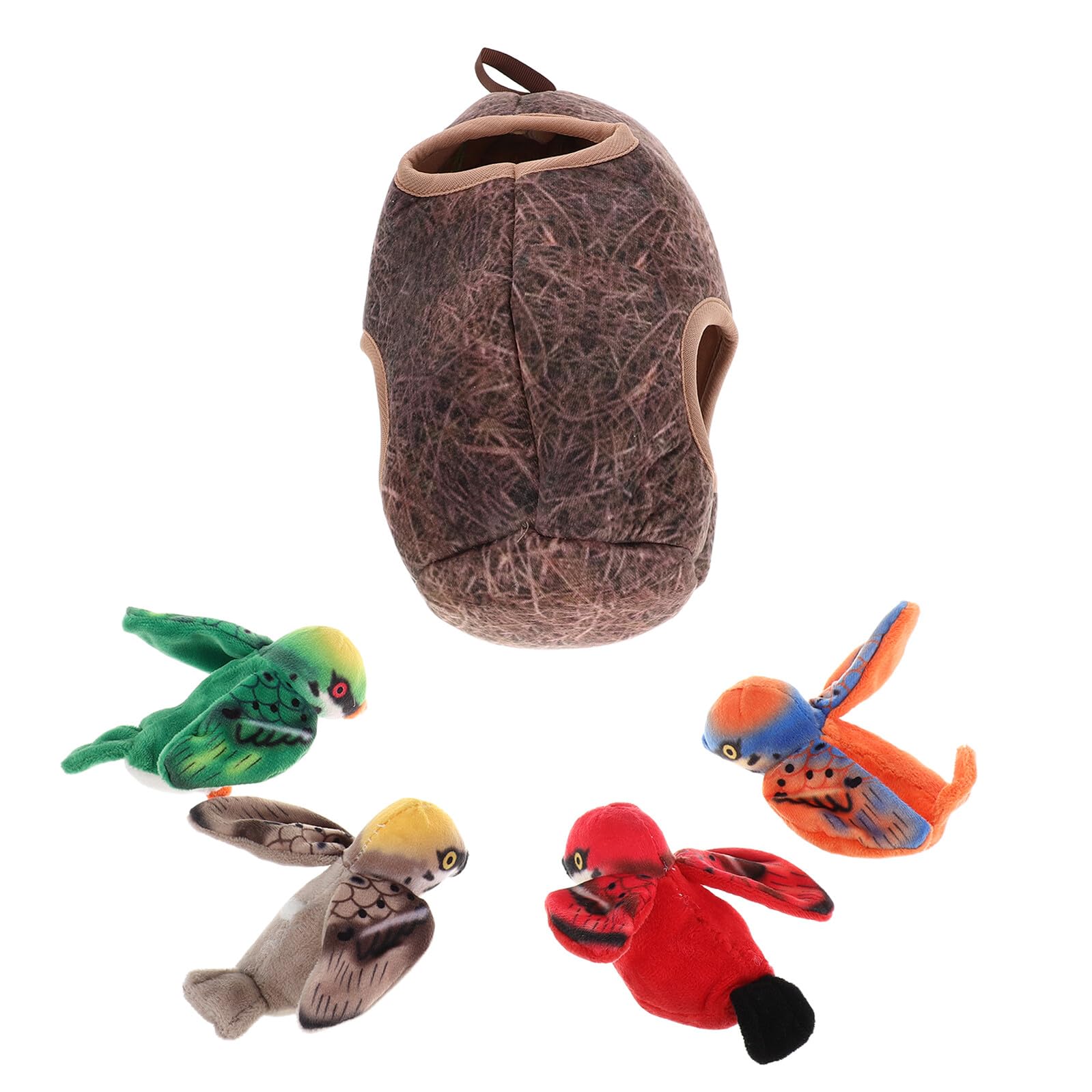 FRCOLOR Quietschendes Katzenspielzeug Vogelkäfig aus Plüsch Interaktives Spielset für Verspielte Katzen und Kätzchen Robust und Kaubeständig für Wohnung und Reisen