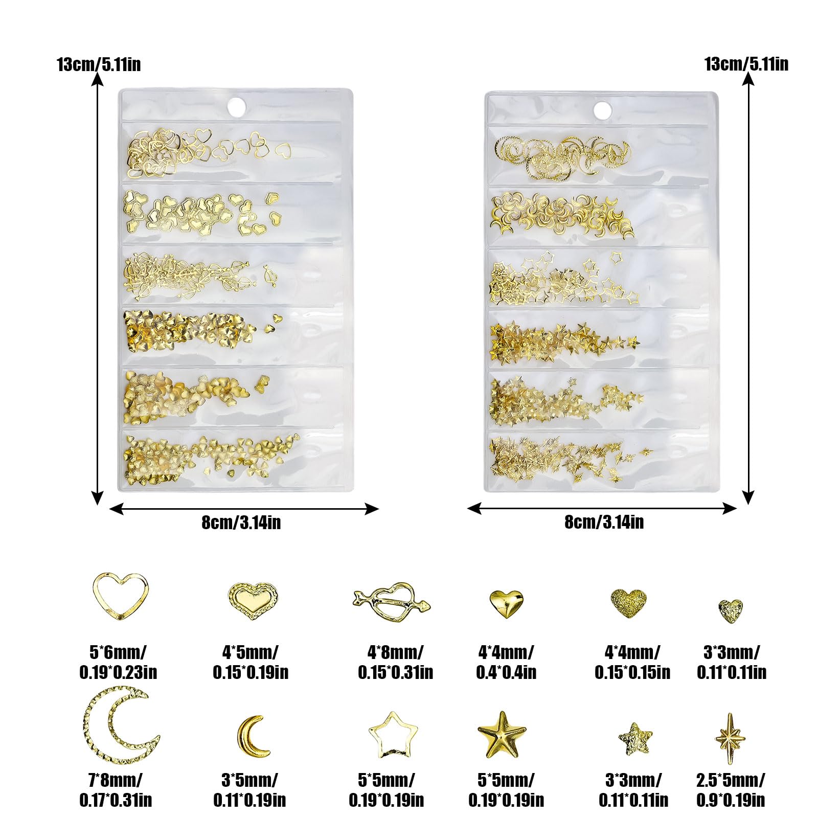Gold Star Nail Charms - Image 2