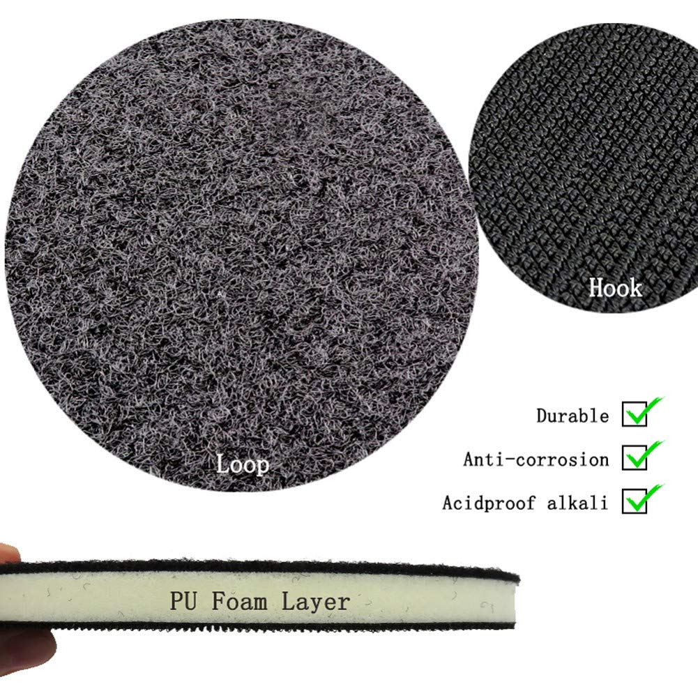 5PCS Almohadilla de interfaz de espuma de PU 6"150MM 7 orificios Densidad media Gancho y bucle Lijadora Almohadilla de respaldo Almohadilla de pulido Herramientas eléctricas Piezas