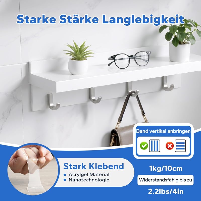 HOMMAND 3m Nano Kétoldalas Ragasztószalag, Extra Erős, Átlátszó, Nyomtraceless