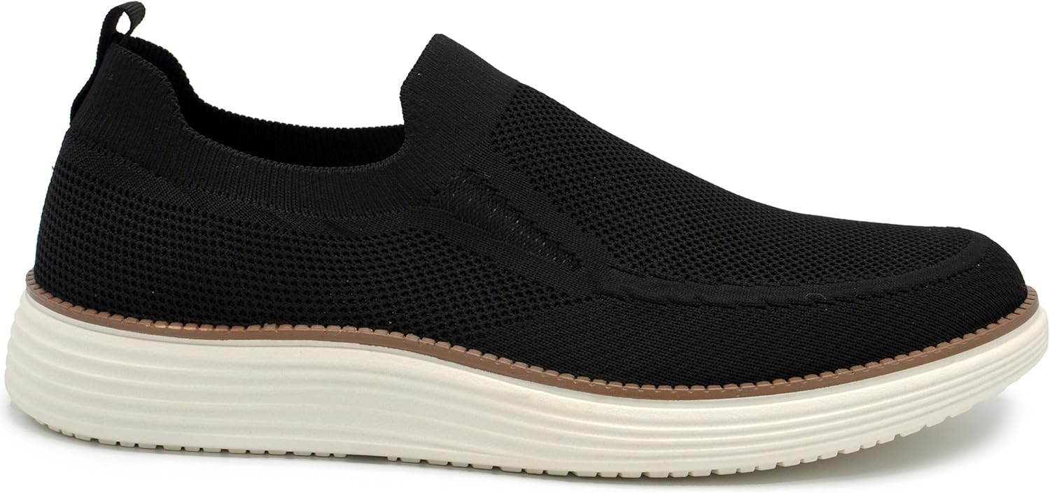 AKADEMIKS Mens Olney Knit Slip on, Comfortable Lightweight Casual Shoes for Easy Wear Black, Size 9 - Image 2