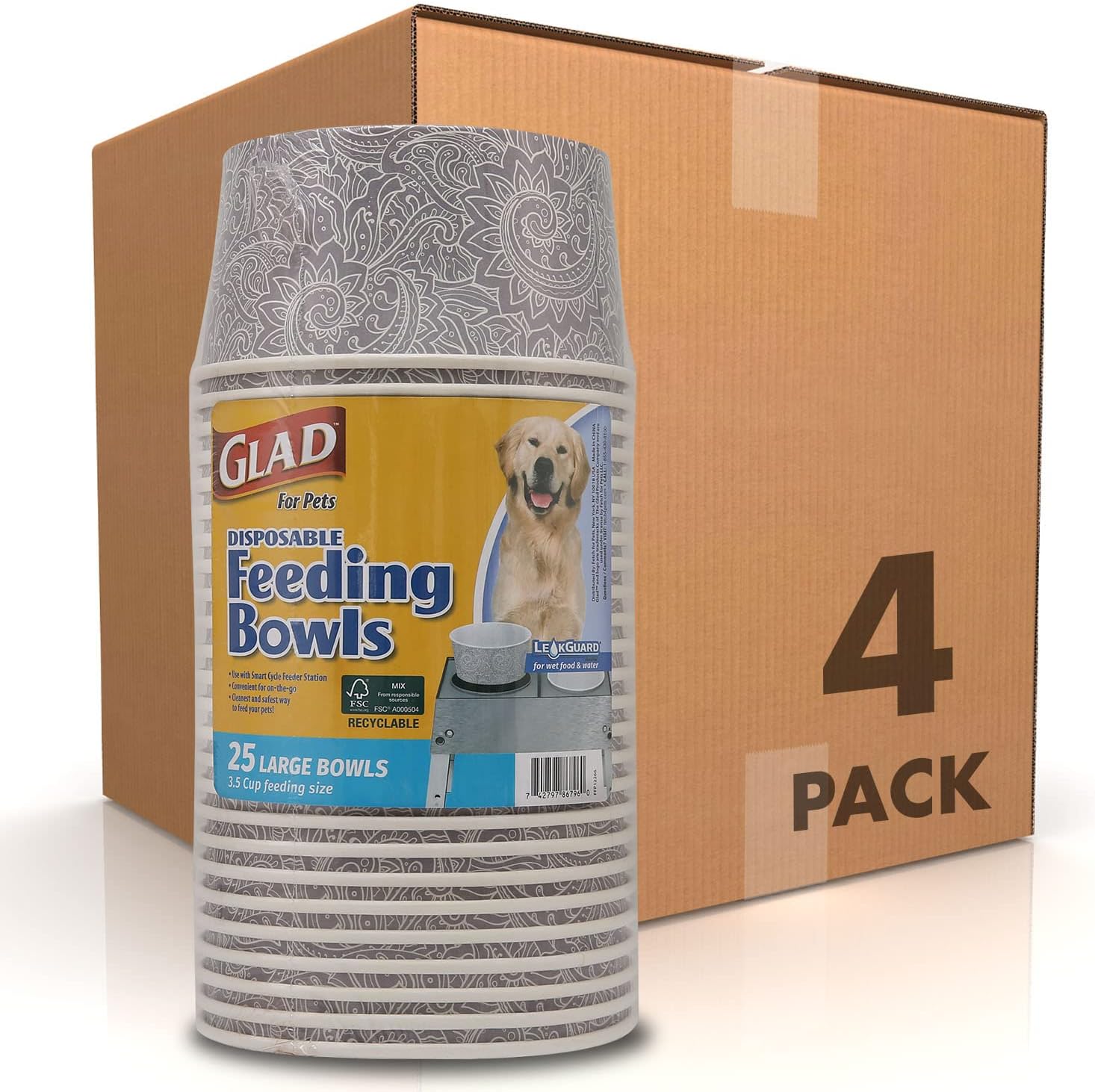 Glad for Pets Disposable Feeding Bowls Large Disposable