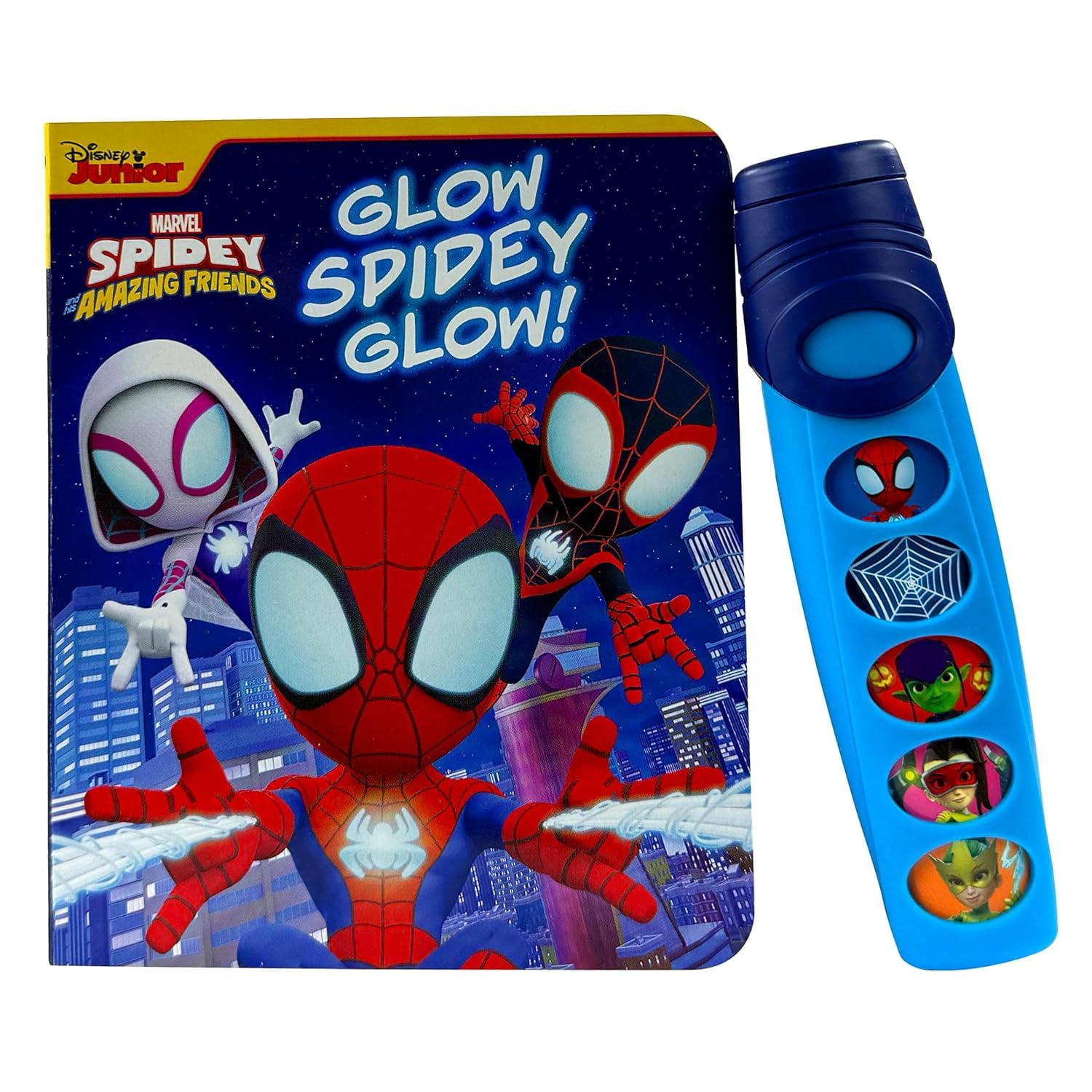 Spidey and His Amazing Friends Lampe de poche et livre pour enfants – Ensemble interactif d'histoire avec livre d'aventure et lampe de poche à 5 sons plus autocollants, plus | Spidey Sound Book