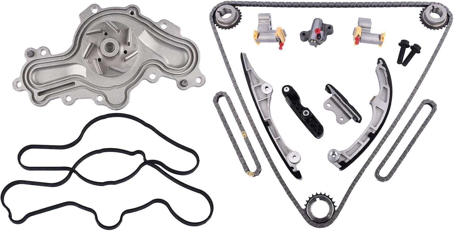 AT4Z-6306-A Timing Chain Kit & Water Pump Replacement for 2007-2010 Ford Mercury 3.5L Lincoln Mazda 3.7L DOHC OE# 7T4Z-6256-A 7T4Z-6268-CA AT4Z-6268-C