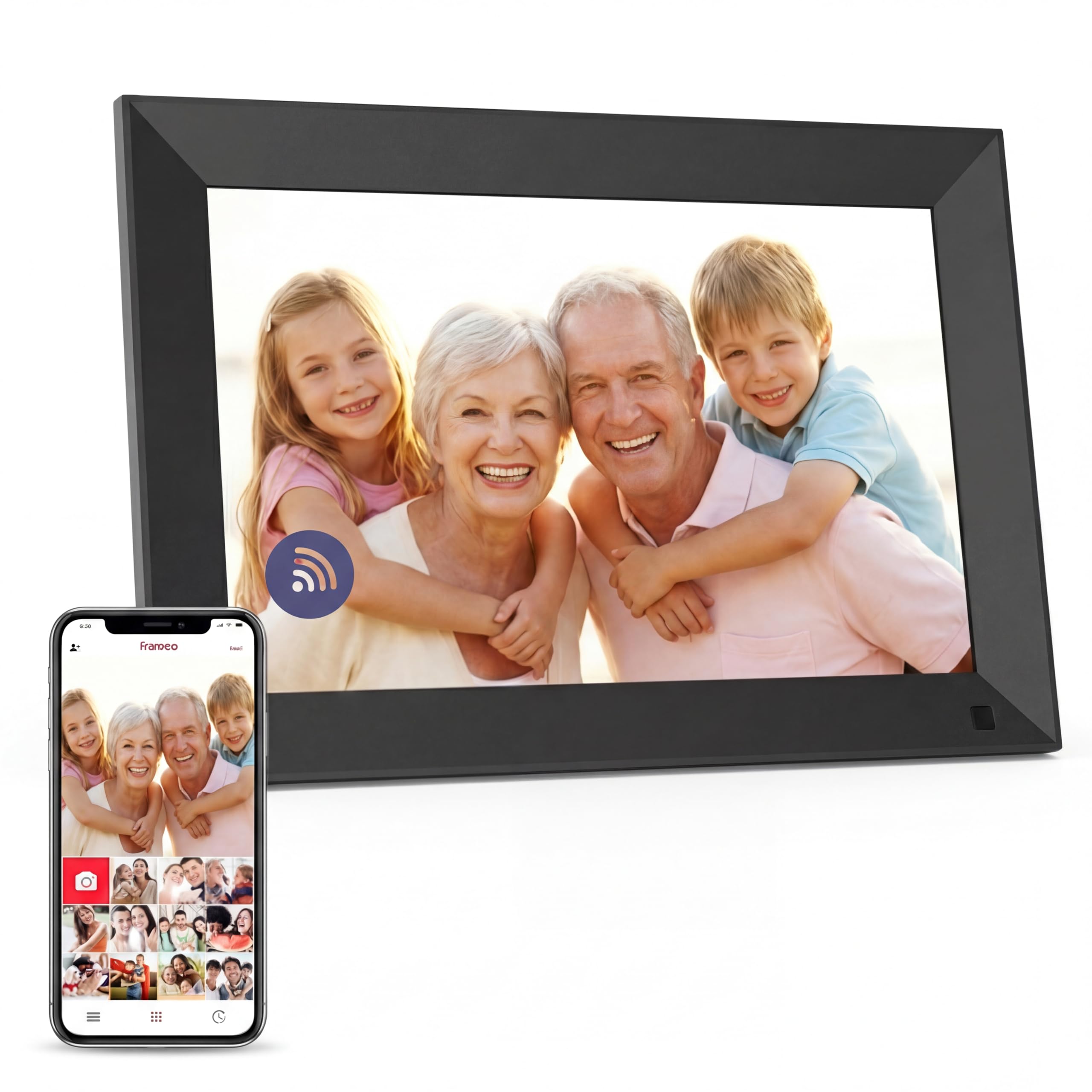 Universum DBR 400 - Digitaler Bilderrahmen 10,1 Zoll (25,7cm), schwarz | WLAN, Frameo App, IPS Touchscreen, 32GB Speicher, Für Fotos & Videos
