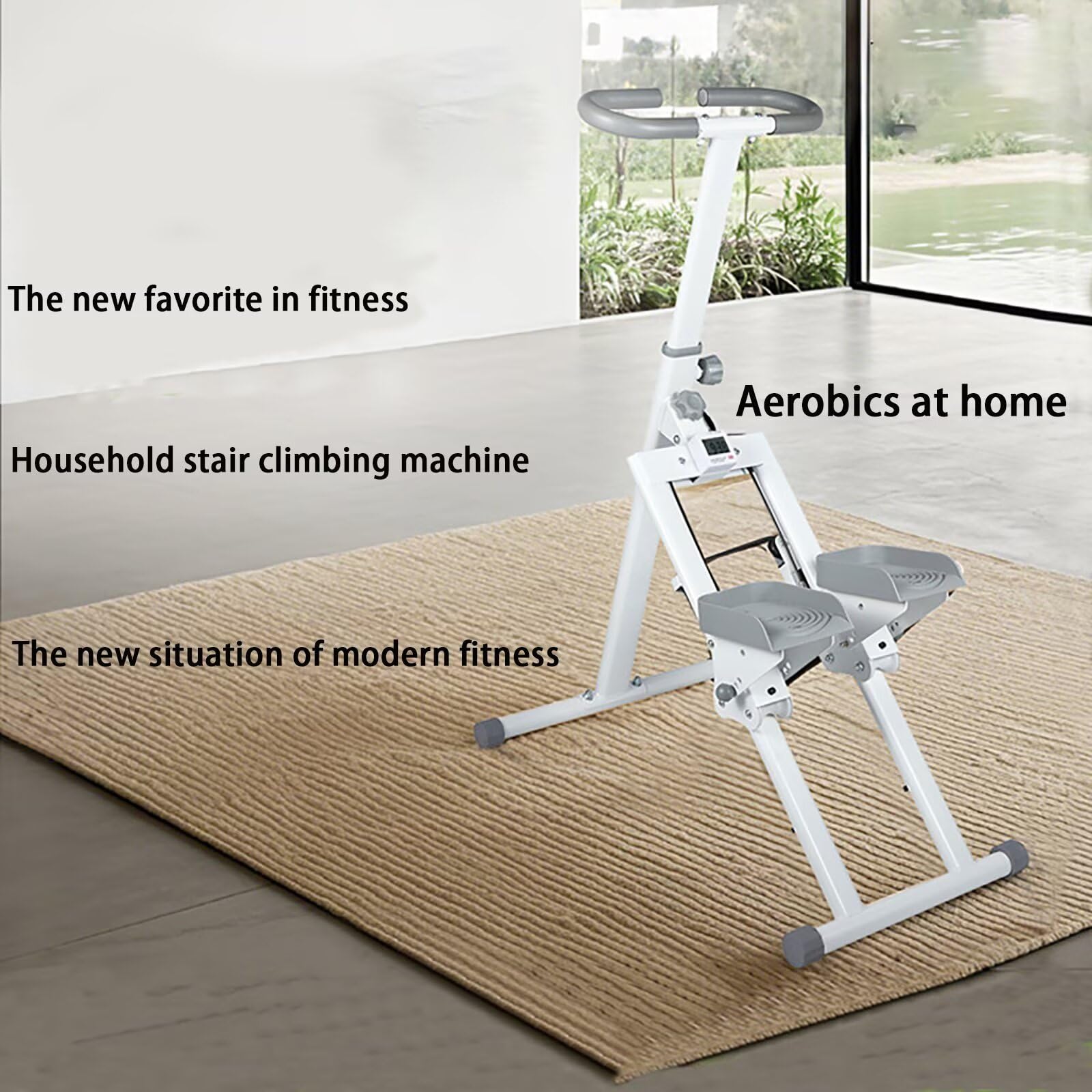 Leikefitness Stepper D'Escalier Pliable – Monte-Escalier Vertical Cardio Complet, Poignées Réglables, Compact Pour Maison, Charge Max 136 Kg