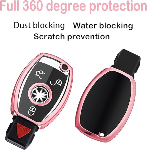 Miniatura 2 de Funda para llavero Mercedes Benz, con llavero, TPU suave que protege la carcasa de la llave del coche, se ajusta a C E S G-Class, ect llave