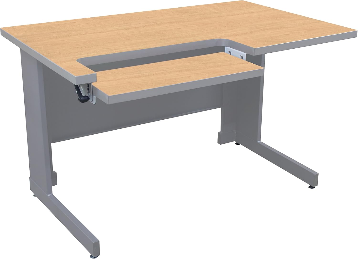 Desk with Adjustable Keyboard Tray 48"W x 30"D x 29"H Kensington Maple Laminate