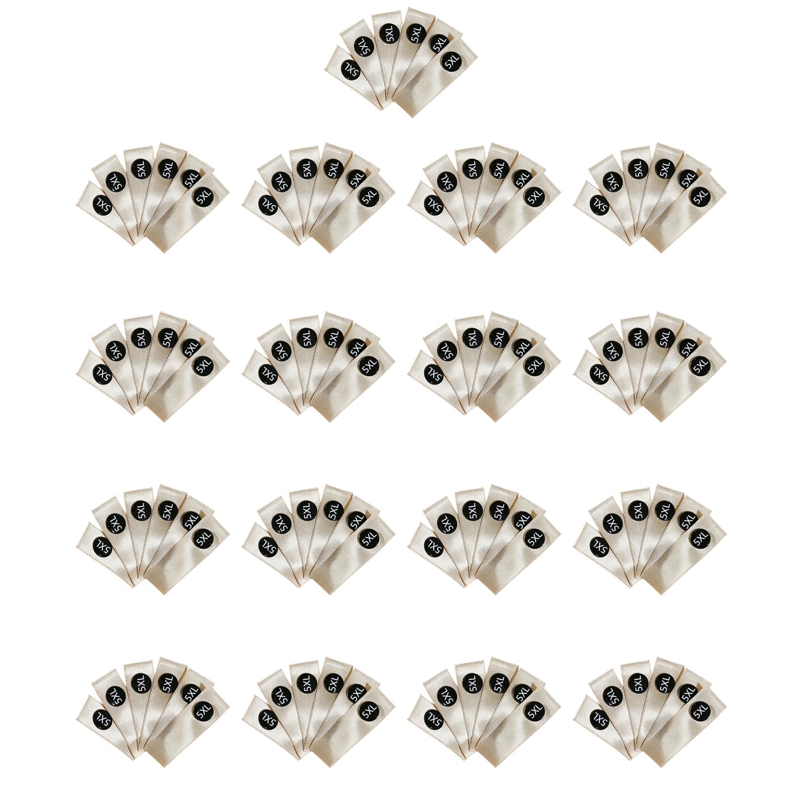 Tsophreniq Gold 100Pcs Washable Fabric Size Labels Assorted Size Clothing Labels For Garment Marking Household Clothing Identification Sewing